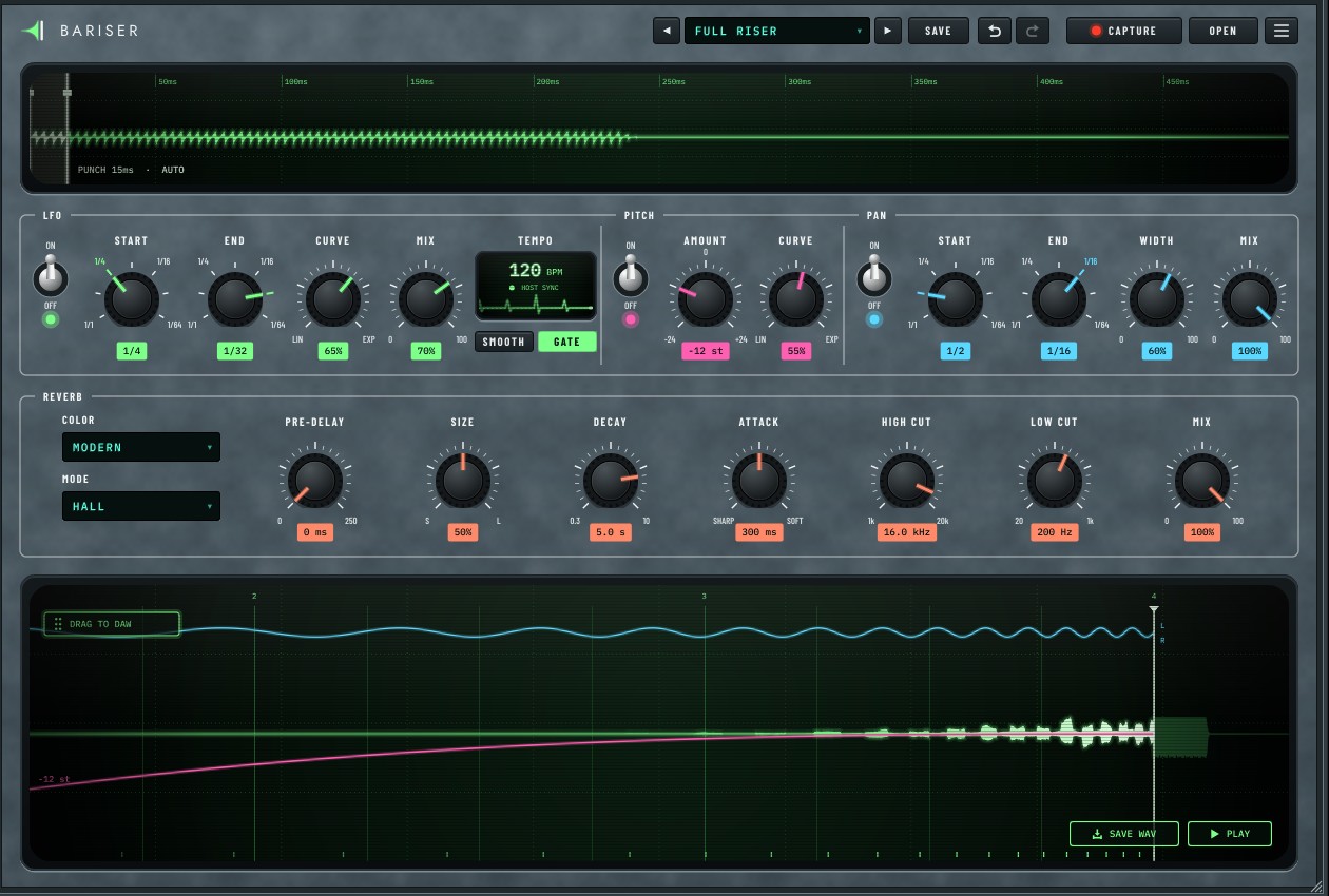The Bariser plugin window